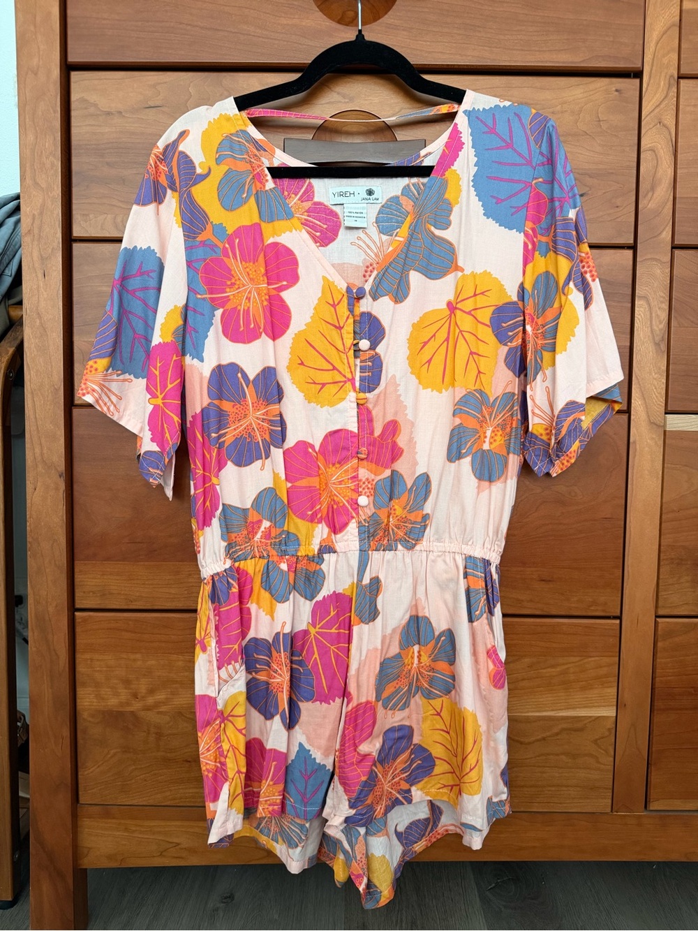 Yireh + Jana Lam Pink Floral Playsuit/ Romper